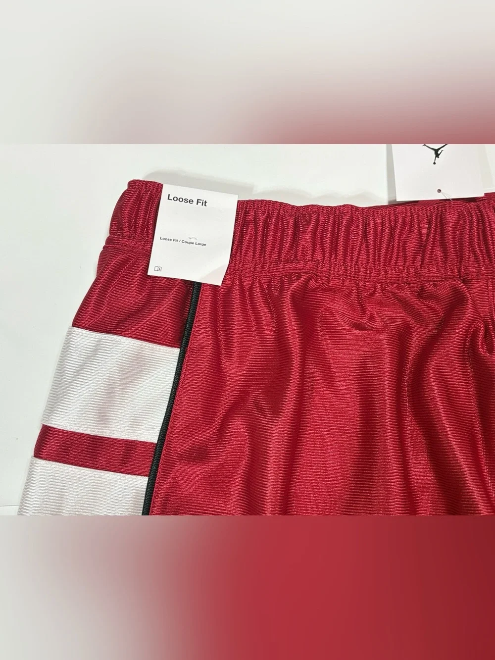 Jordan Red Men's Basketball Shorts with White Side Stripes